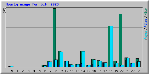 Hourly usage for July 2025